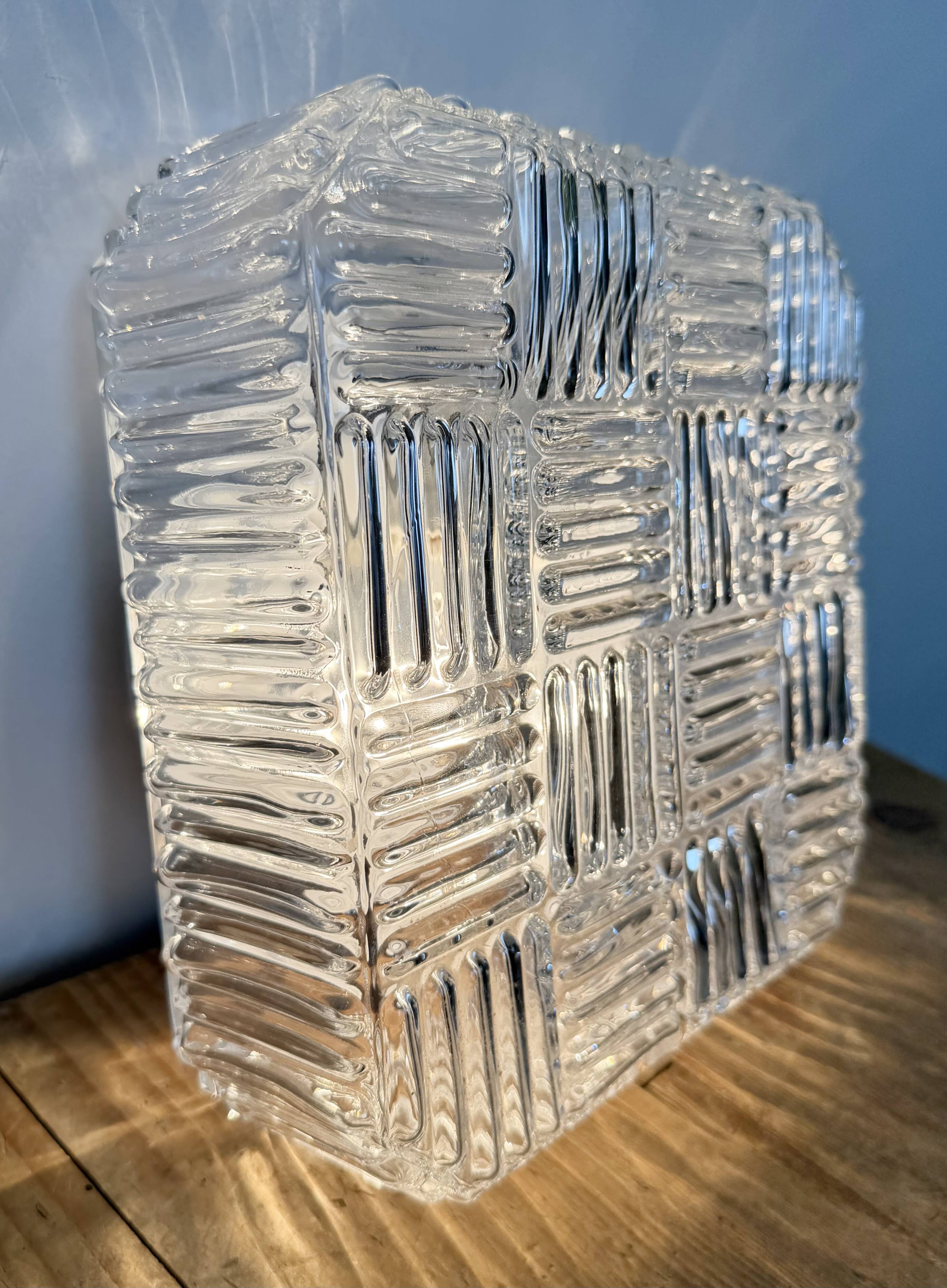 Vintage Glass Wall or Ceiling Light, 1970s