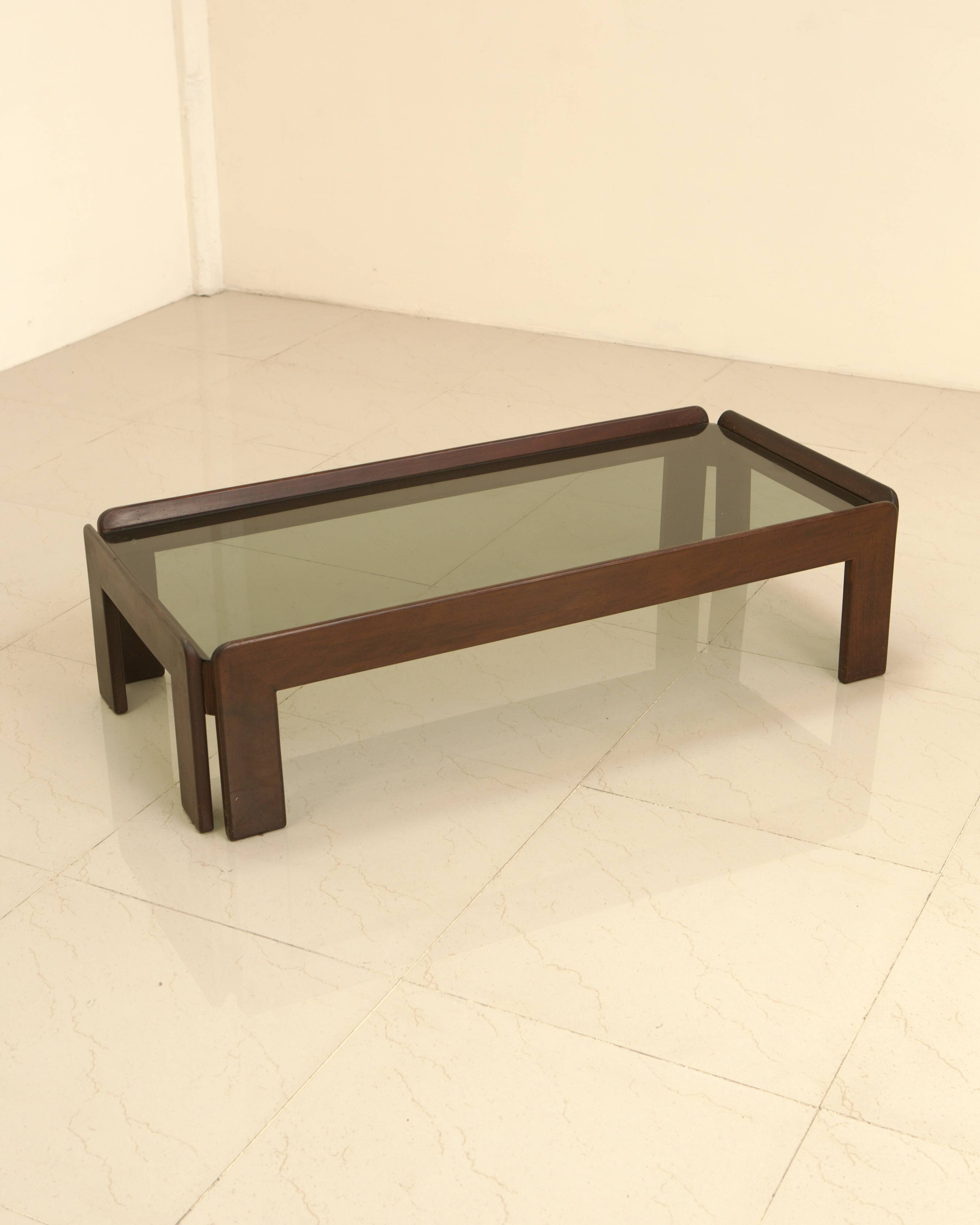 Wooden coffee table by Tobia & Afra Scarpa for Cassina 60s