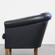 Black Cowhide Leather English-Style Club Chair
