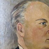 Old oil painting portrait of a man from the 20th century