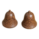 Salt and pepper shakers, bell-shaped, made of wood.