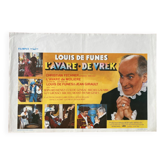 Affiche cinéma originale "L'Avare" Louis de Funès 37x54cm 1980