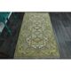 1970s vintage Turkish Oushak handmade wool cotton green area rug 115x205