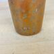Stoneware bottle lamp and vintage wool lampshade