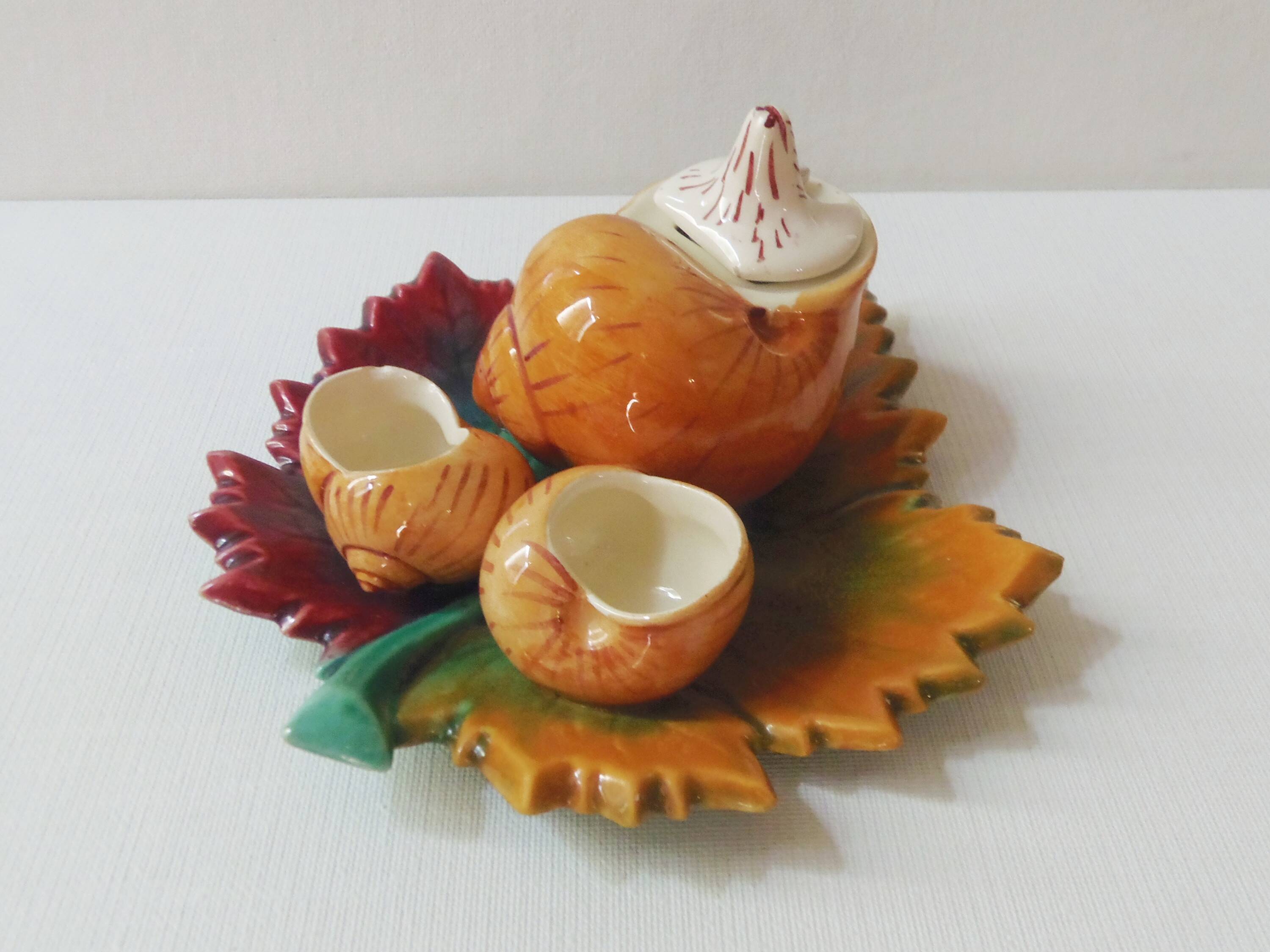 Set Sel / Poivre / Moutarde Barbotine Escargots Vintage