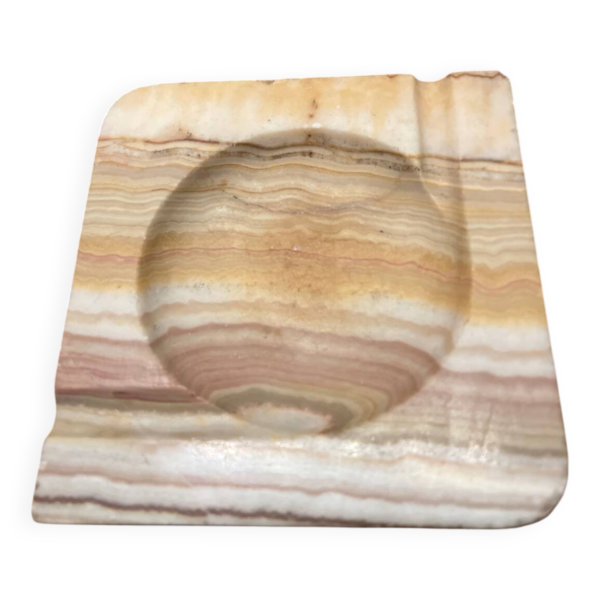 Beige marble ashtray
