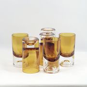 6 vintage tube glasses 70 amber glasses shot glasses
