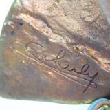 Stunning solid bronze 'Lily' table lamp signed by Maison Charles