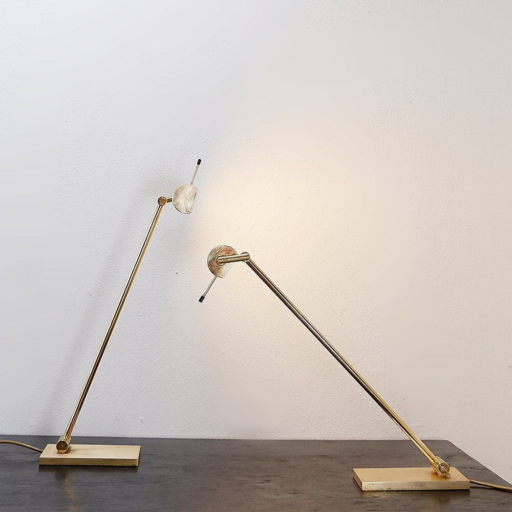 Pair of vintage articulated brass desk lamps - Stéphane Davidts, Belgium