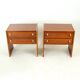 Set Of 2 Square Bedside Tables In Mahogany, Czechoslovakia 1970s