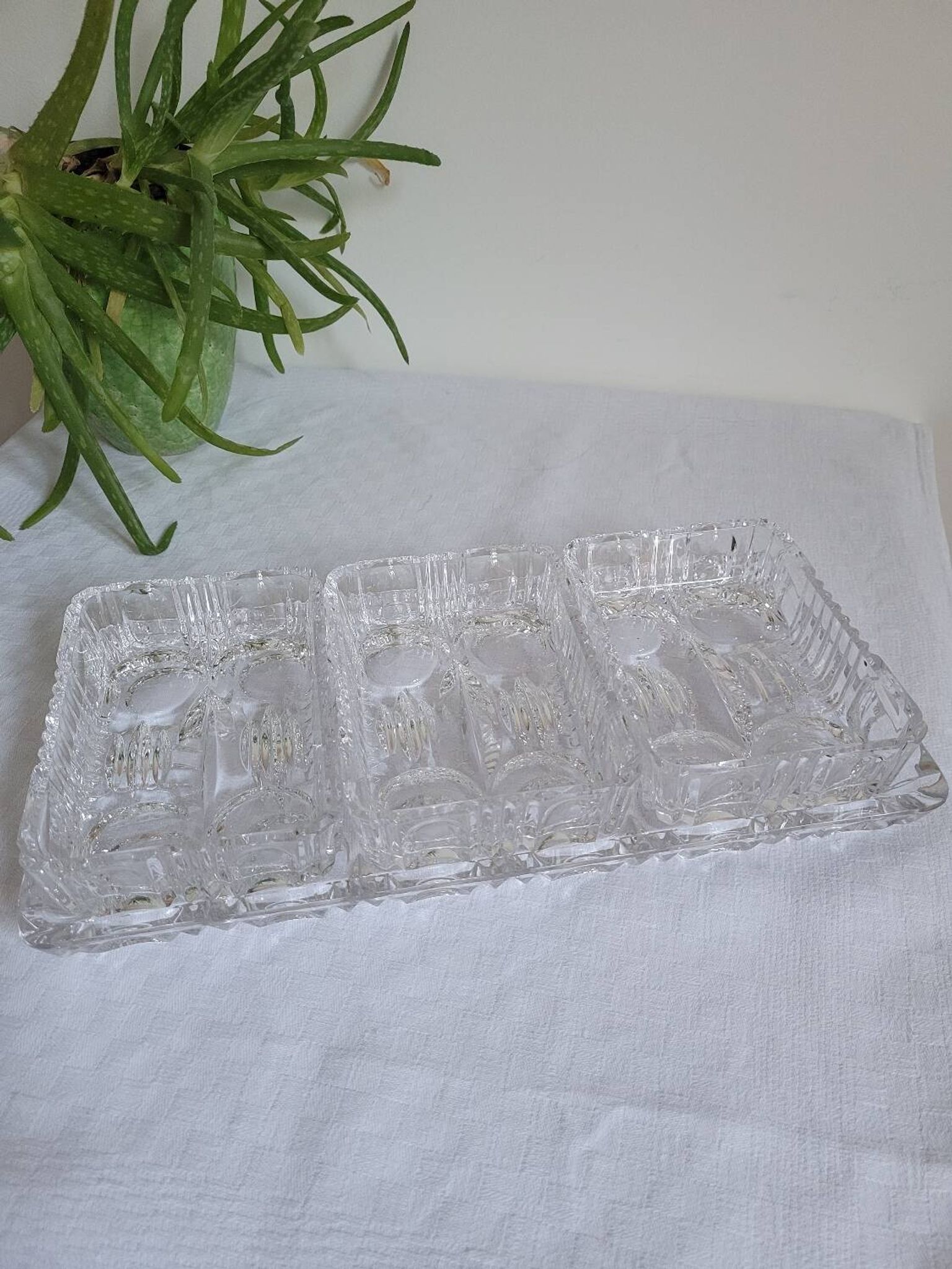 Serviteur / Plateau de service en cristal