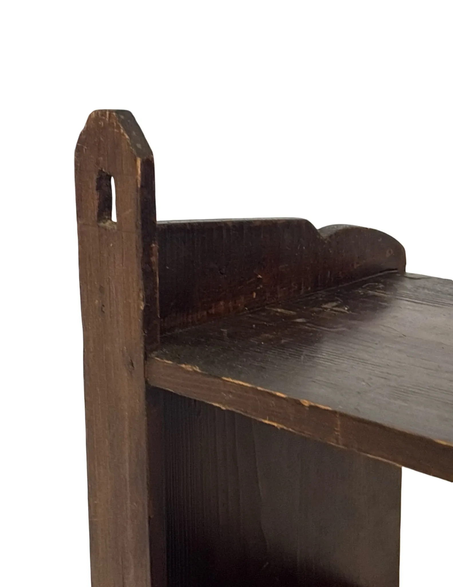 Vintage wooden wall shelve rack in oak brutalist minimalist design