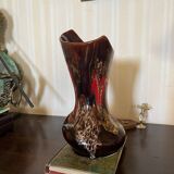 Vallauris red brown vase large