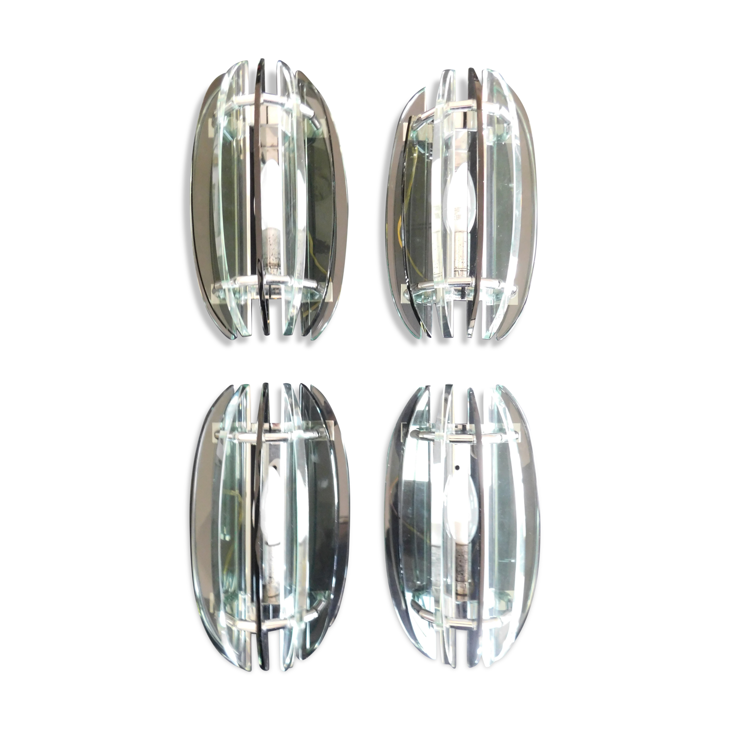 4 vintage italian design veca wall lamps