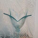 Glass tulip candle holder on stand