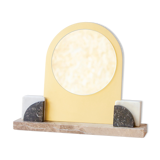 Mirror on base in brass and marble 3 colors