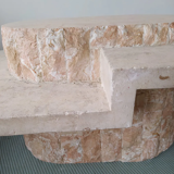 Oval coffee table in peirre and marble