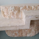 Table basse ovale en peirre et marbre