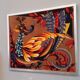 Vintage framed tapestry year 70 "The Golden Bird"