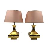 Hollywood regency set of 2 table lamps mod. Piramide, High Society Italy 70