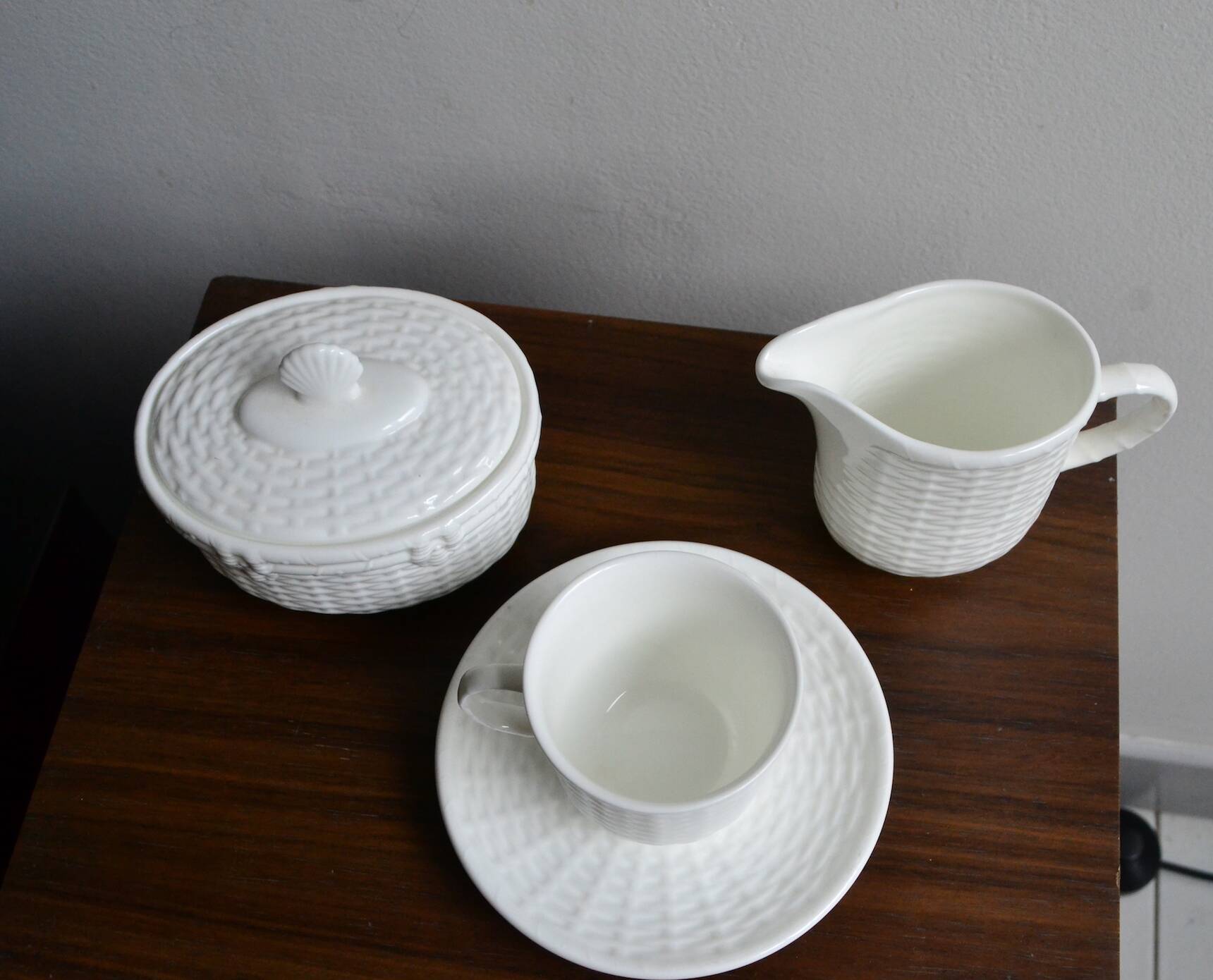 Wedgwood Nantucket Sugar Bowl, Milk Jug, Cup and Saucer