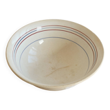 Old earthenware salad bowl Céranord Saint-Amand – Red and blue rim