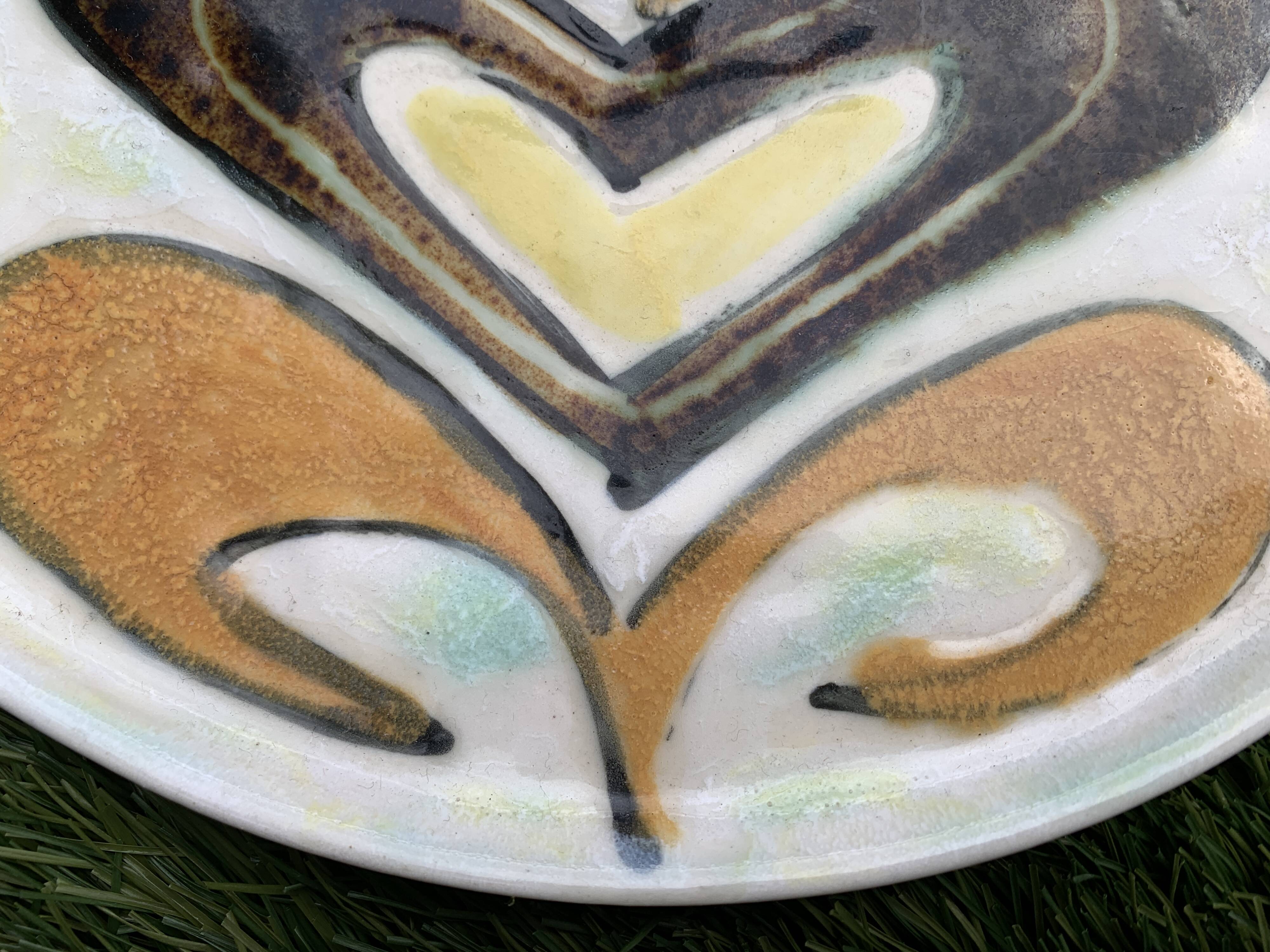 Cheese tray, Vallauris ceramics, unique piece, 1960