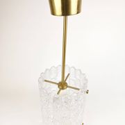 Suspended cylindrical crystal chandelier Mid-Century modern Carl Fagerlund for Orrefors, 1960s