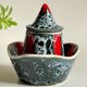 Vintage Vallauris ceramic candy and sugar bowl