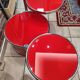 Red tempered glass coffee table