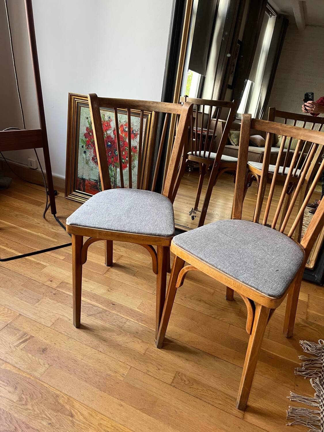 Pair of vintage Baumann bistro chairs