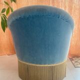 Fauteuil crapaud bleu