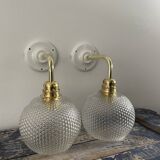 Pair of wall sconces glass globes