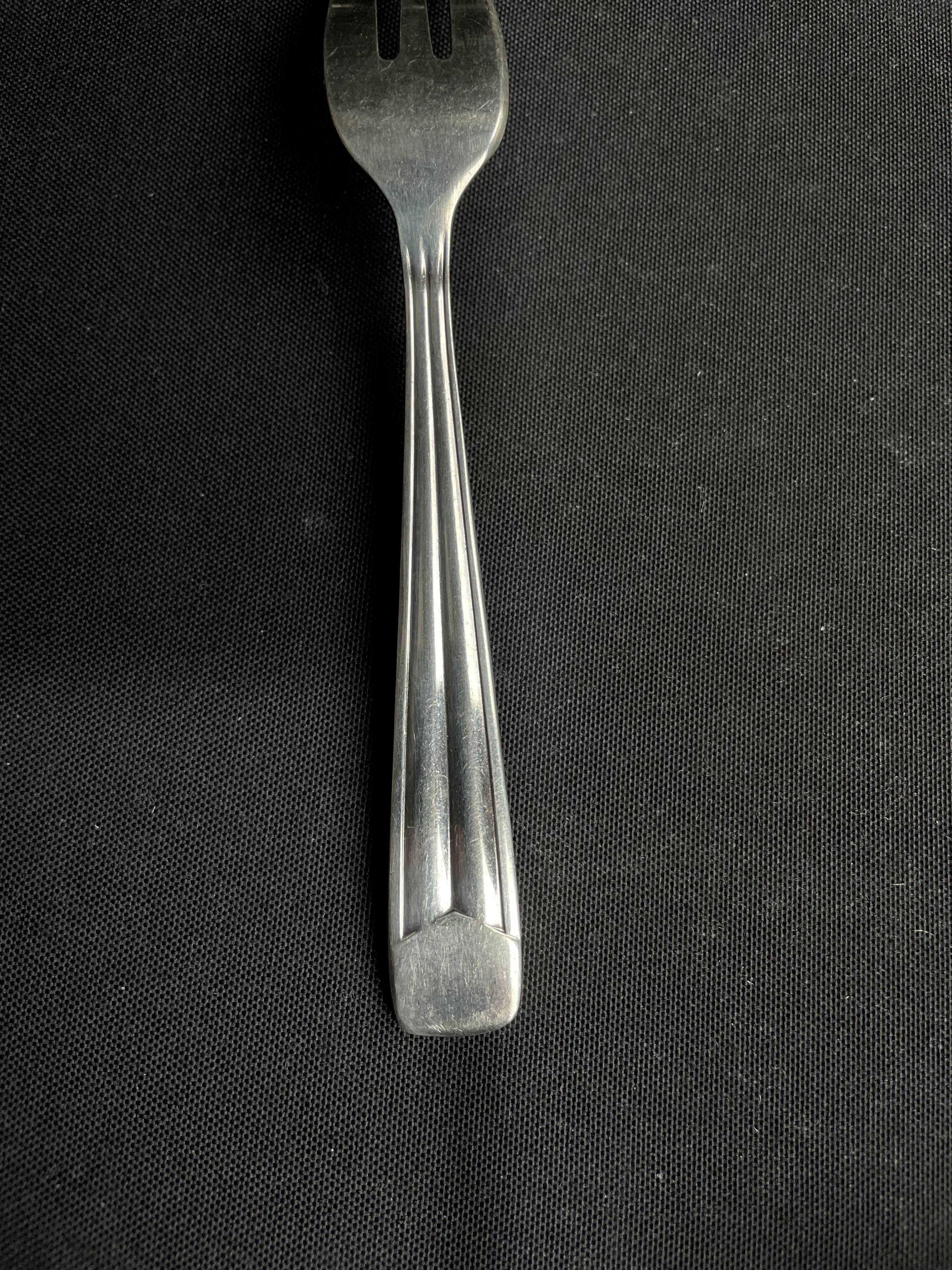 12 Dessert Forks – Hallmarked Silver Metal – Art Deco