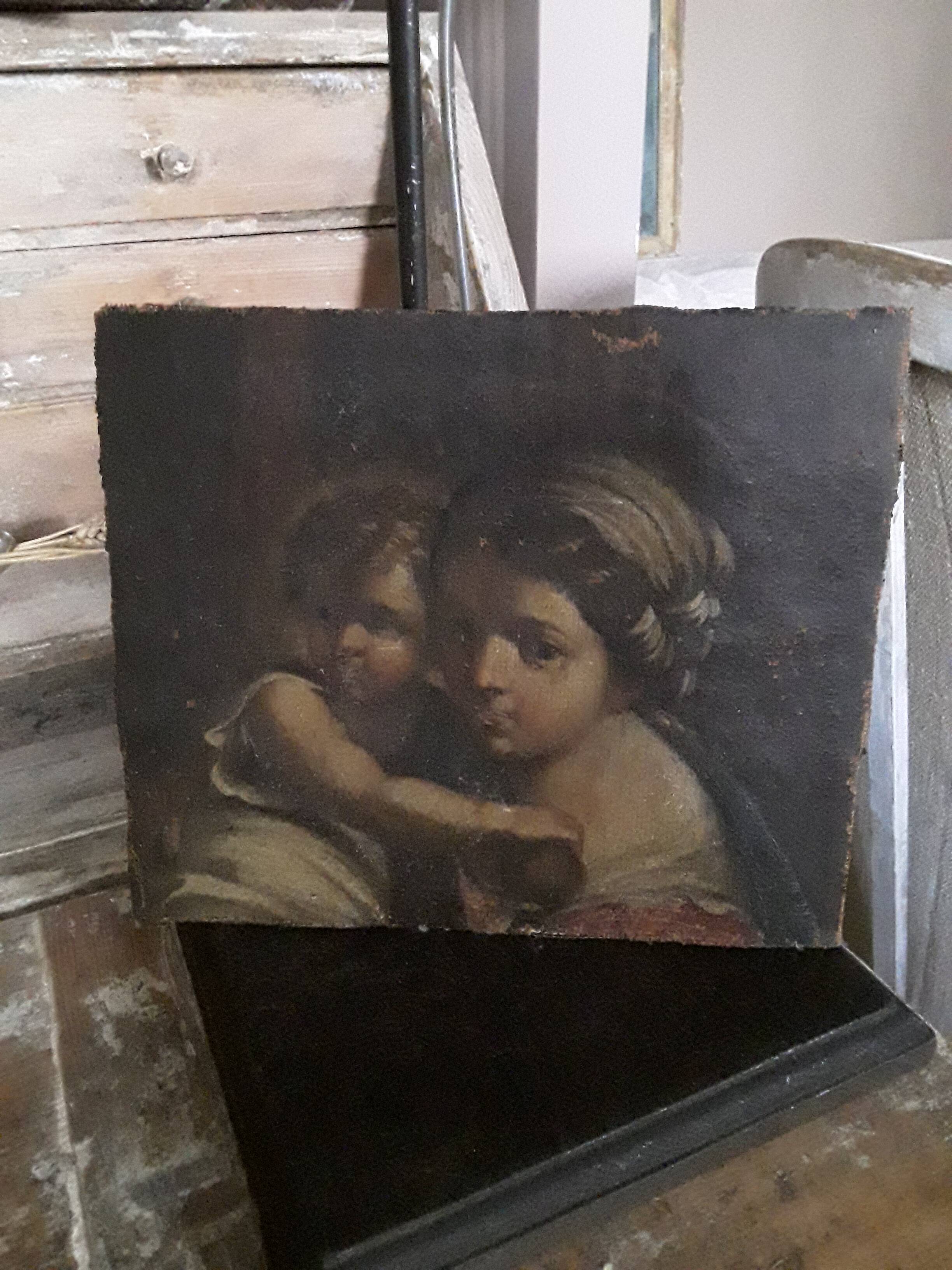 Oil on cardboard 18th century