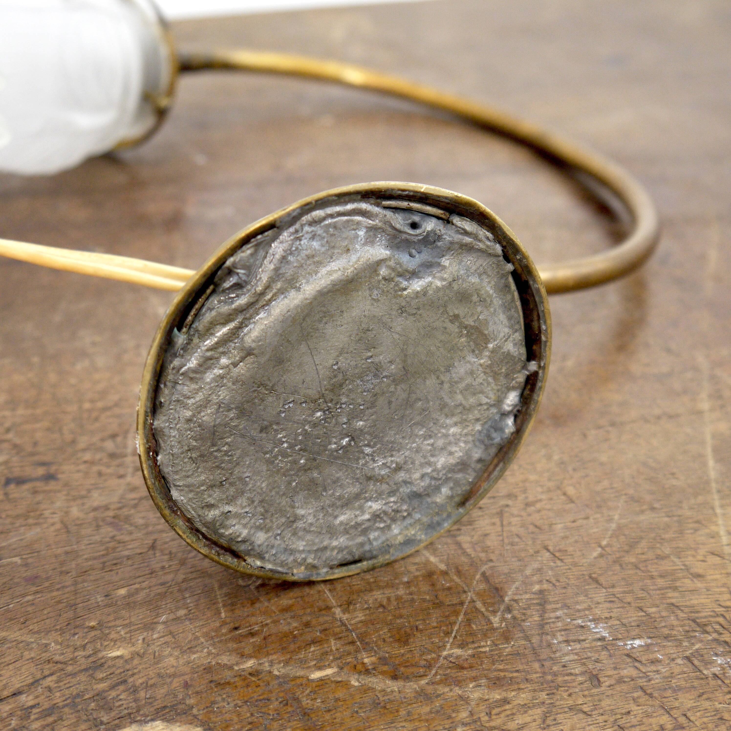 Brass lamp with glass globe