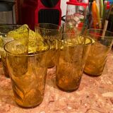 Lot de 6 verres en couleur ciselés