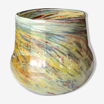 Vase en verre de Claude Morin Dieulefit années 70
