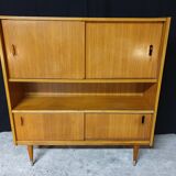 Scandinavian teak bookcase sideboard from the 60s