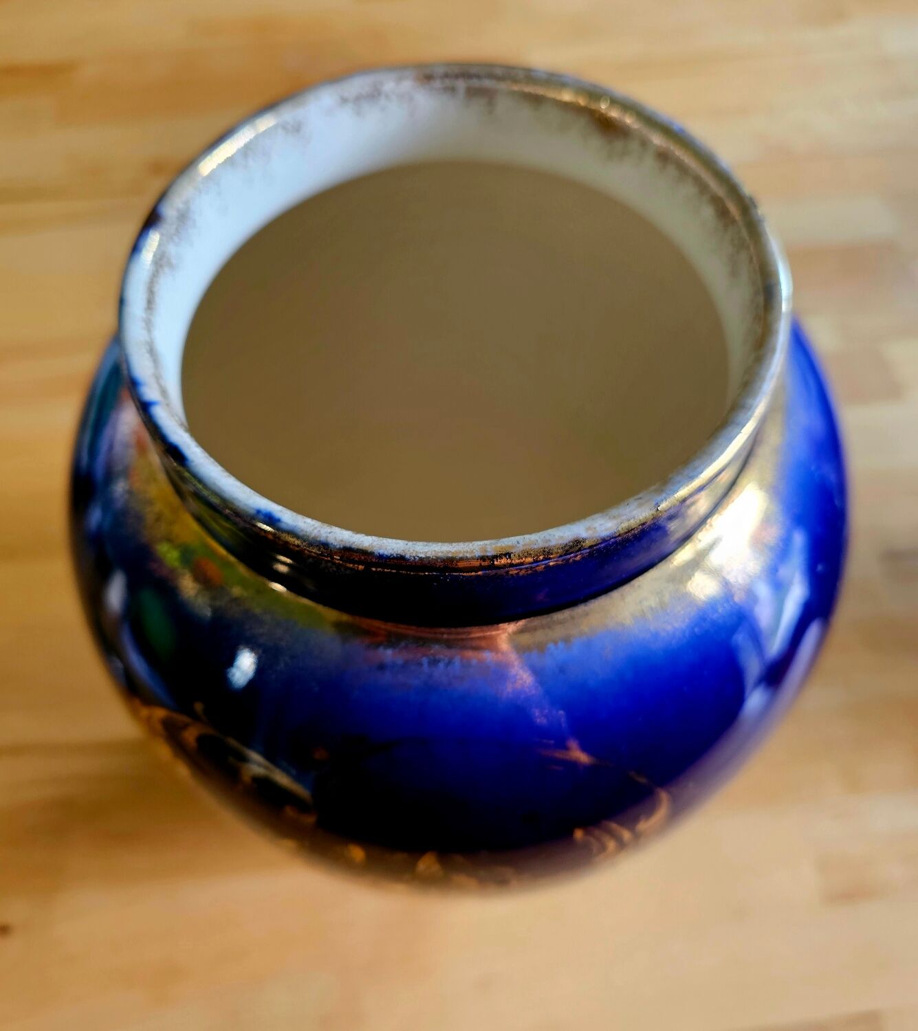 Cobalt blue and gold vase