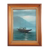 Painting „The Night Fishing”, Scandinavian design, 1970s