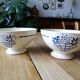 Lot of 2 old blue flower bowls