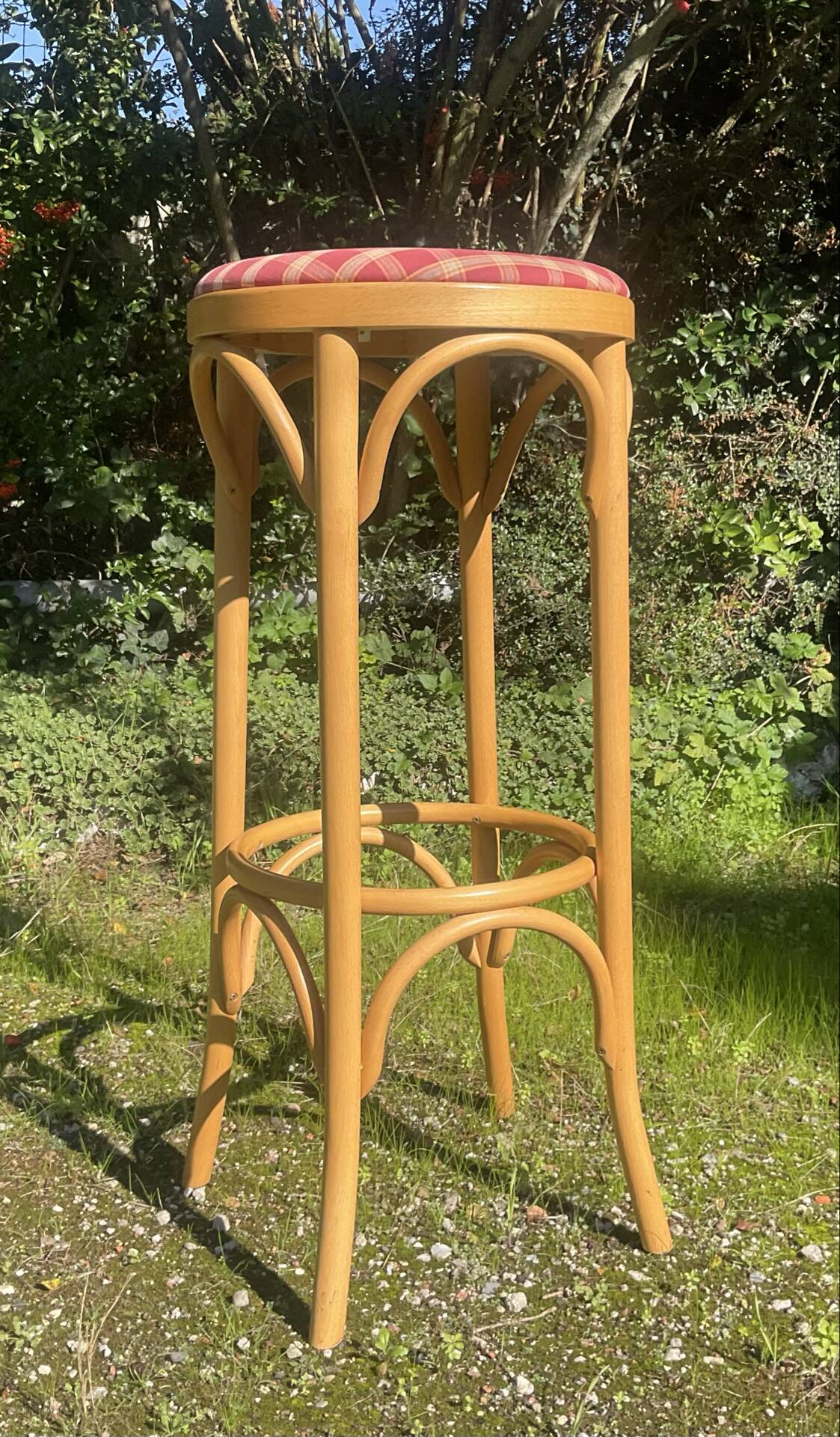 Vintage rattan bar stool from the 70s.