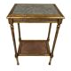 Louis XVI style pedestal table in gilded wood and marble top