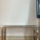 70s stainless steel and glass console