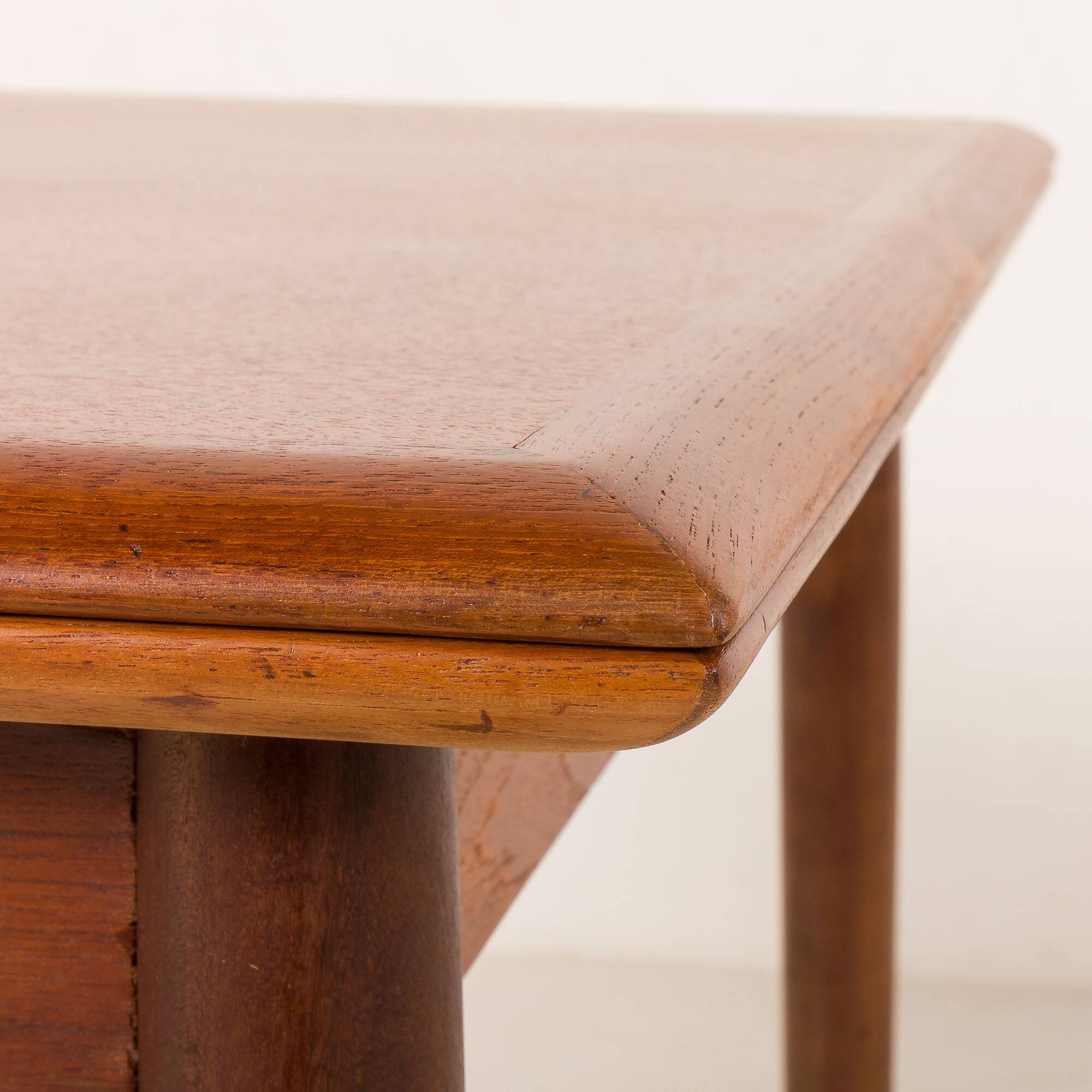 Small Danish square teak dining table with extensions, 1960s