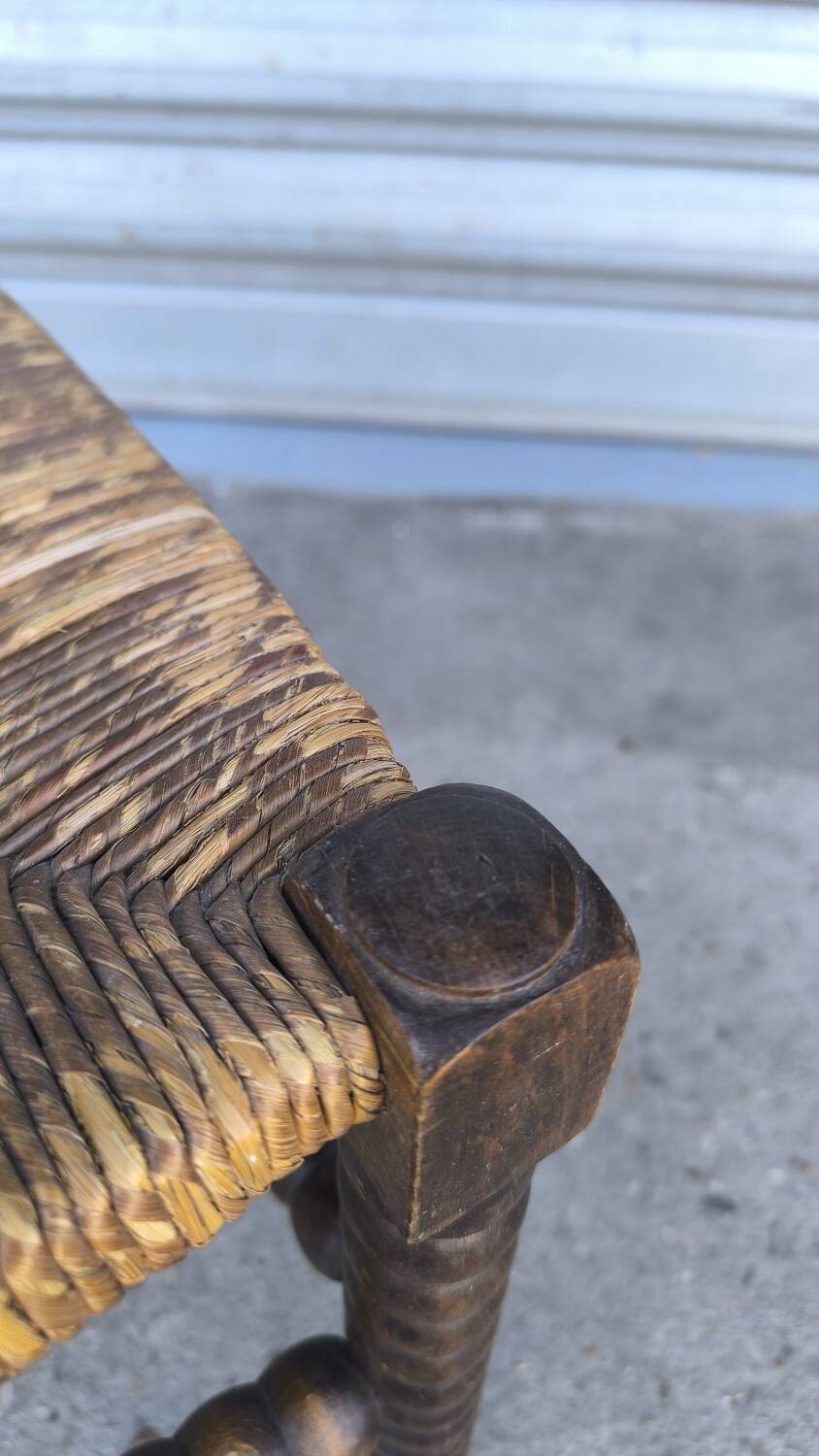 Fauteuil coin du feu en bois tourné début xx ème