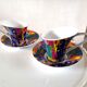 Paire de tasses et soucoupes design so french, décor du galion