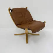 Falcon leather lounge chair by Sigurd Ressel for Vatne Møbler, 1970s