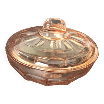 Vintage pink glass candy box
